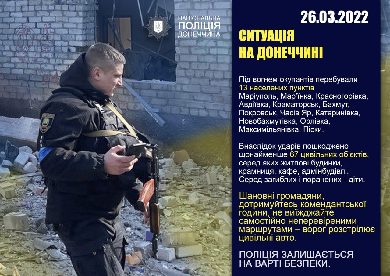 За добу обстрілів росіян зазнали 13 населених пунктів Донеччини